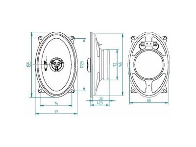ALPINE ELECTRONICS Alpine SXE-4625S - Haut-parleur - 20 Watt - 2 voies - coaxial - 4"" x 6