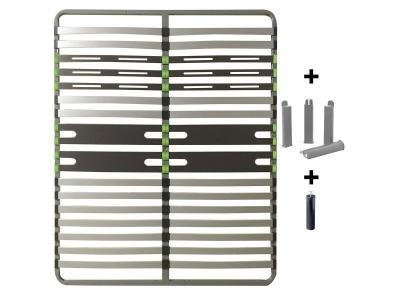 ALTOBUY Altozone - pack sommier 2x16 lattes 120x190cm + pieds gris + pied central