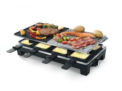 SENYA Appareil &agrave; raclette 4en1 pour 8 personnes cheese & stone