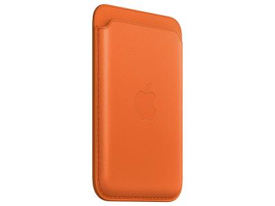 APPLE  Porte-cartes en cuir avec MagSafe pour  iPhone - Orange