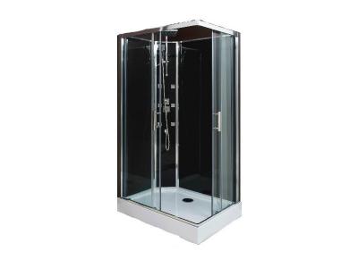 ONDEE Cabine hydromassante SELIA - Sans silicone - 110x80cm - Chrom&eacute; - En kit