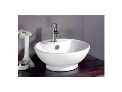 ONDEE - Vasque ronde bol &agrave; poser PORTOFINO - Blanc - 43cm - C&eacute;ramique - Avec trop plein