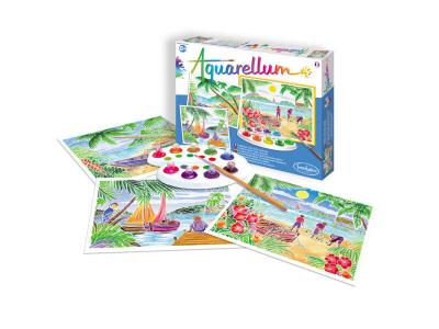 AQUARELLUM Jeu cr&eacute;atif  Paysages tropicaux - Sentosph&egrave;re - couleur variant