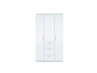 Armoire avec 3 portes coloris Blanc en melamine - Dim : 203 x 117 x 52 cm --