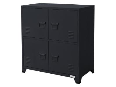 Armoire classement bureau anthracite 75x40x80,5cm acier 2 compartiments 4 portes 490011990
