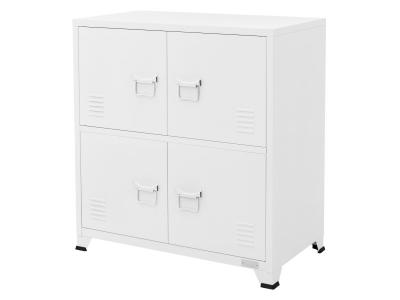 Armoire de classement bureau blanc 75x40x80,5 cm acier 2 compartiments 4 portes 490011989 