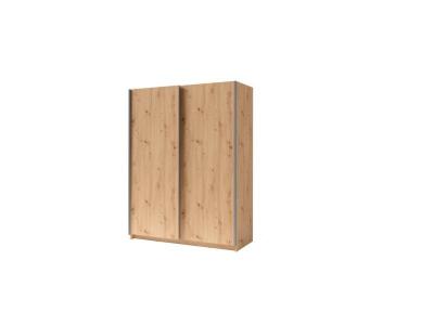 Armoire 2 portes coulissantes - collection gozu - coloris ch&ecirc;ne artisan - 150 x 198 x 62 cm 