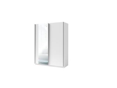 Armoire GOZU 2 portes coulissantes avec miroir - Coloris Blanc - 180 x 198 x 62 cm