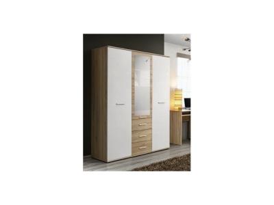 Armoire-penderie - dino - 135 cm x 191 cm x 55 cm - ch&ecirc;ne et blanc