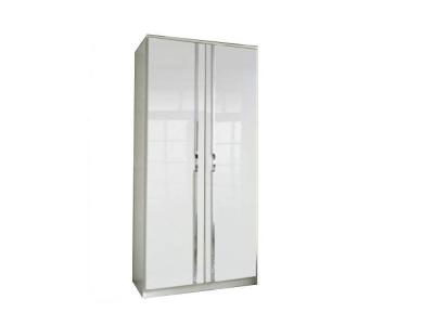 Armoire penderie KROOS 2 portes laqu&eacute;es blanc brillant