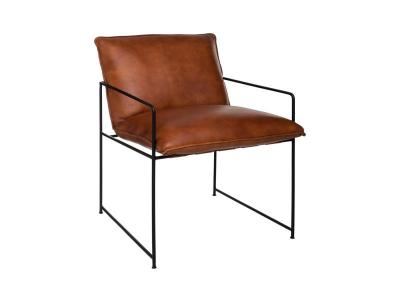 ATMOSPHERA Fauteuil Cuir Fil Cognac Kanat