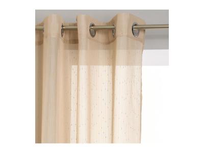 Voilage Beige Lin &agrave; Rayures 140 x 240 cm
