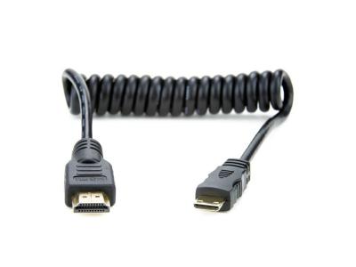 ATOMOS  ATOMCAB008 C&acirc;ble HDMI vers mini HDMI torsad&eacute; 30 cm Noir