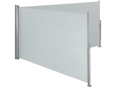 Auvent store lat&eacute;ral brise-vue paravent r&eacute;tractable double gris 180 x 600 cm