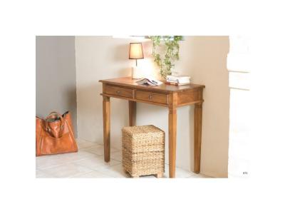 Ayan - bureau marron bois teck 2 tiroirs AUC3302535010132