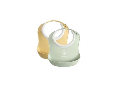 BABYBJORN BABYBJ&Ouml;RN Mini Bavoir, lot de 2, Jaune Pastel/Vert Pastel