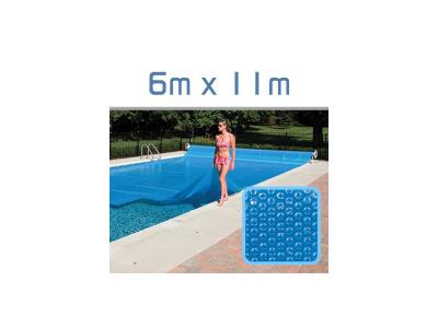 LINXOR B&acirc;che &agrave; bulles 6 m x 11 m pour piscine - 300 microns - Bleu - 
