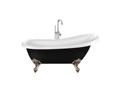 Baignoire ancienne r&eacute;tro sur pieds RICHMOND Noire 171 cm Pieds d'Aigle Cuivre rouge vieilli