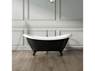 Baignoire &icirc;lot r&eacute;tro DARLINGTON 175 Noire avec Pattes d'aigle noires