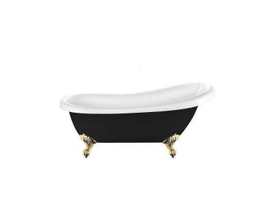 Baignoire ancienne RICHMOND 171 Noire avec Pattes d'aigle dor&eacute;es Noir
