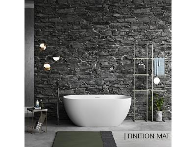 Stano. - Baignoire &icirc;lot design ovale lisbon blanche 160 cm Mat - Mat