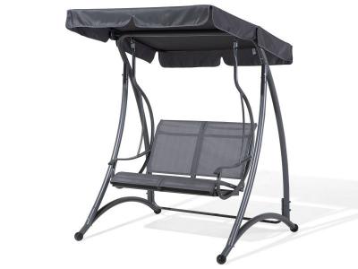 BELIANI Balancelle de jardin en acier et tissu gris tesero 77856