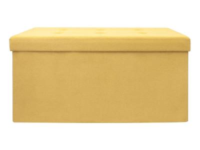  Coffre banc pouf de rangement pliable 765x375x375 cm en tissu Jaune
