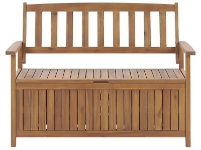 BELIANI  - Banc de jardin en bois avec rangement 120 cm SOVANA