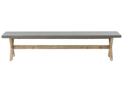 BELIANI Banc de jardin en fibre-ciment gris et bois 200 cm olbia 199524