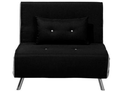 BELIANI Banquette convertible 1 place en tissu noir farris 136275