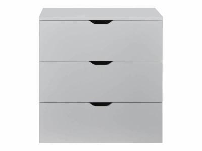 Commode BASIX 3 tiroirs - L 78 x P 40 x H 80 cm - M&eacute;lamin&eacute; Blanc mat