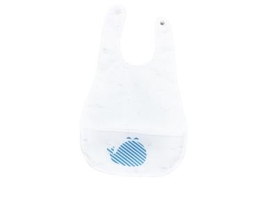 SAUTHON Bavoir Plastifi&eacute; Blue Baleine Blanc -  Baby Deco