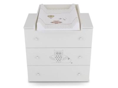 HECHT  - bb Commode &agrave; langer b&eacute;b&eacute; enfant Table &agrave; langer + Matelas &agrave; langer amovible - 3 tiroirs hibou vert bb-loisir