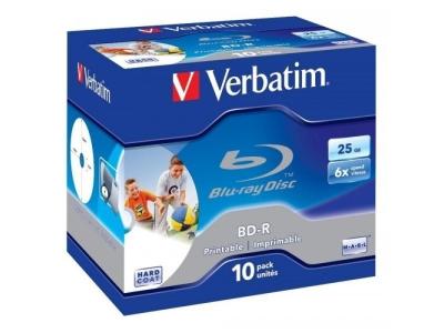 VERBATIM  - 10 x BD-R - 25 Go 6x - surface imprimable - bo&icirc;tier CD