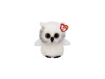 Ty - Beanie Boo's - Peluche Austin la Chouette, TY36480, Blanc, 30 cm
