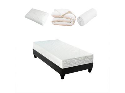  LITERIE - Pack Pr&ecirc;t &agrave; dormir ABSOLU 90x190 cm - Matelas M&eacute;moire de forme + Sommier + Accessoires