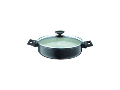  Berndes cocotte avec couvercle clever alu sp&eacute;cial el&eacute;gance - &oslash; 28 cm - noir et transparent