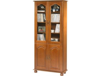 Biblioth&egrave;que ch&ecirc;ne rustique 4 portes