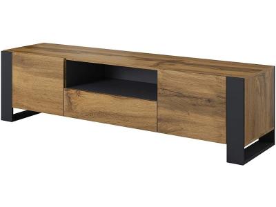 BIM FURNITURE Meuble tv nunki 180 cm wotan chene anthracite - ch&ecirc;ne wotan anthracite