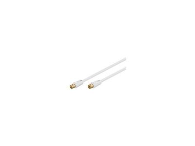 GOOBAY C&acirc;ble d'antenne white 2.50 m coax plug/ jack (100% shielded, gold plated)
