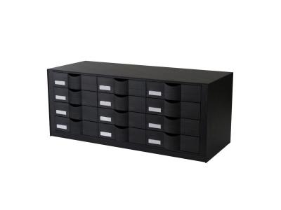 Bloc 12 tiroirs - Compatible avec l'armoire EASYOFFICE - Noir