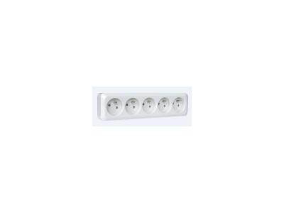 DIO  - Bloc multiprise &agrave; cabler 5 prises 2P+T 16A - Blanc