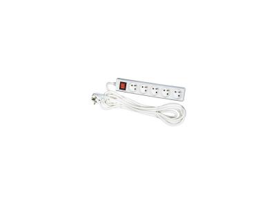 VOLTMAN  DIO013035 Bloc 5 prises 2P + T + Interrupteur cordon 1,5 m