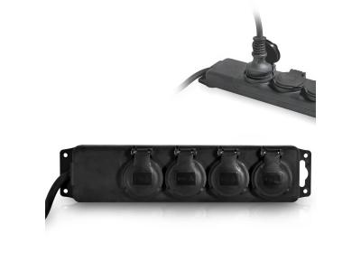 FRANELEC Bloc multiprises 4 entr&eacute;es &eacute;tanche IP44 - Cordon H07RN-F 1.5M 3x1.5mm&sup2;