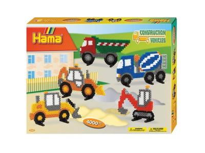 HAMA  Perles &agrave; repasser midi 'engins de chantier', coffret