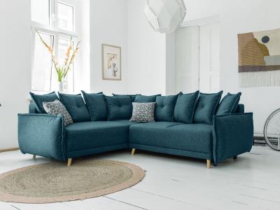 BESTMOBILIER Bobochic - Lena - canap&eacute; d'angle Convertible - avec Coffre - Style scandinave - 5 Places - Gauche