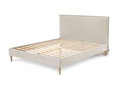 Structure de lit 160x200 cm SARY avec lattes massives pieds bois naturel Beige 160x200