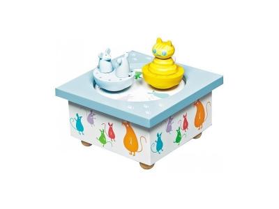 TROUSSELIER Bo&icirc;te &agrave; musique magn&eacute;tique chat et souris (11,5 x 8,5 cm)