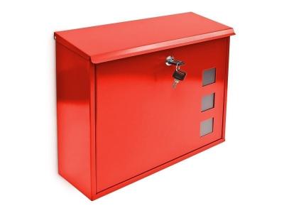 HELLOSHOP26 Boite aux lettres design contemporain murale rouge jardin ext&eacute;rieur 1013015 