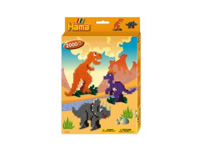 HAMA Bo&icirc;te de perles midi  Le monde des dinosaures